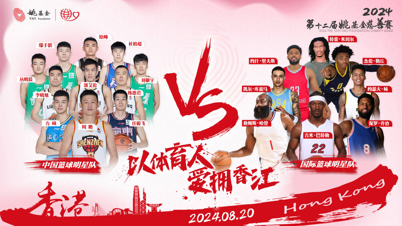 🌟姚基金慈善赛首发：原帅&方硕&韩德君PK哈登&乔治&巴特勒